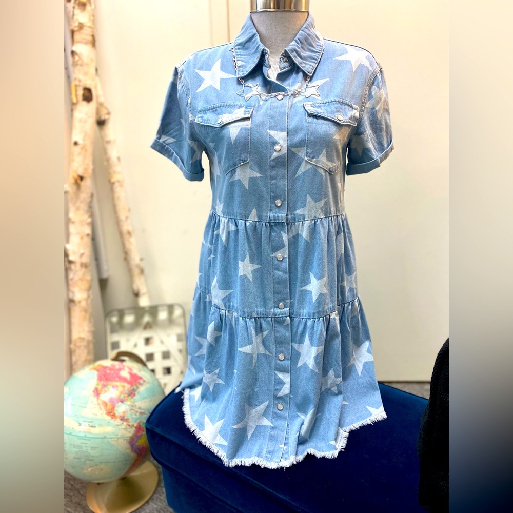 Baevely denim star dress. Summer ready! Several sizes available.